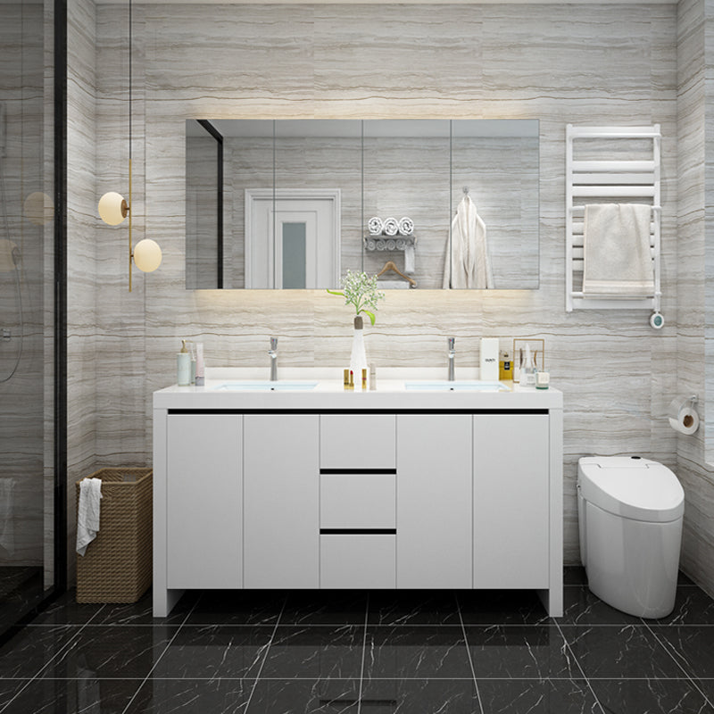 Modern White Wood Sink Vanity Faucet Included with Mirror for Bathroom Vanity & Faucet & Mirror Cabinet https://res.litfad.com/site/img/item/2023/03/19/7712283/1200x1200.jpg Clearhalo 'Bathroom Remodel & Bathroom Fixtures' 'Bathroom Vanities' 'bathroom_vanities' 'Home Improvement' 'home_improvement' 'home_improvement_bathroom_vanities' 7712283