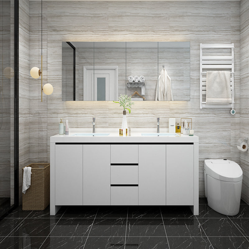 Modern White Wood Sink Vanity Faucet Included with Mirror for Bathroom Vanity & Faucet & Mirror Cabinet https://res.litfad.com/site/img/item/2023/03/02/7712286/1200x1200.jpg Clearhalo 'Bathroom Remodel & Bathroom Fixtures' 'Bathroom Vanities' 'bathroom_vanities' 'Home Improvement' 'home_improvement' 'home_improvement_bathroom_vanities' 7712286