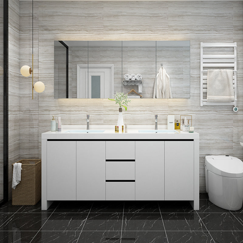Modern White Wood Sink Vanity Faucet Included with Mirror for Bathroom Vanity & Faucet & Mirror Cabinet https://res.litfad.com/site/img/item/2023/03/23/7712287/1200x1200.jpg Clearhalo 'Bathroom Remodel & Bathroom Fixtures' 'Bathroom Vanities' 'bathroom_vanities' 'Home Improvement' 'home_improvement' 'home_improvement_bathroom_vanities' 7712287