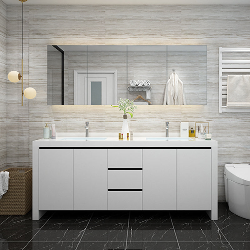 Modern White Wood Sink Vanity Faucet Included with Mirror for Bathroom Vanity & Faucet & Mirror Cabinet https://res.litfad.com/site/img/item/2023/03/26/7712291/1200x1200.jpg Clearhalo 'Bathroom Remodel & Bathroom Fixtures' 'Bathroom Vanities' 'bathroom_vanities' 'Home Improvement' 'home_improvement' 'home_improvement_bathroom_vanities' 7712291