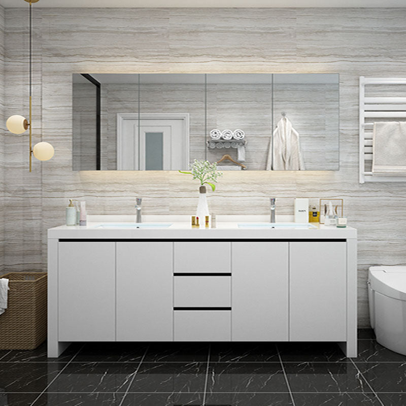 Modern White Wood Sink Vanity Faucet Included with Mirror for Bathroom Vanity & Faucet & Mirror Cabinet https://res.litfad.com/site/img/item/2023/03/12/7712292/1200x1200.jpg Clearhalo 'Bathroom Remodel & Bathroom Fixtures' 'Bathroom Vanities' 'bathroom_vanities' 'Home Improvement' 'home_improvement' 'home_improvement_bathroom_vanities' 7712292