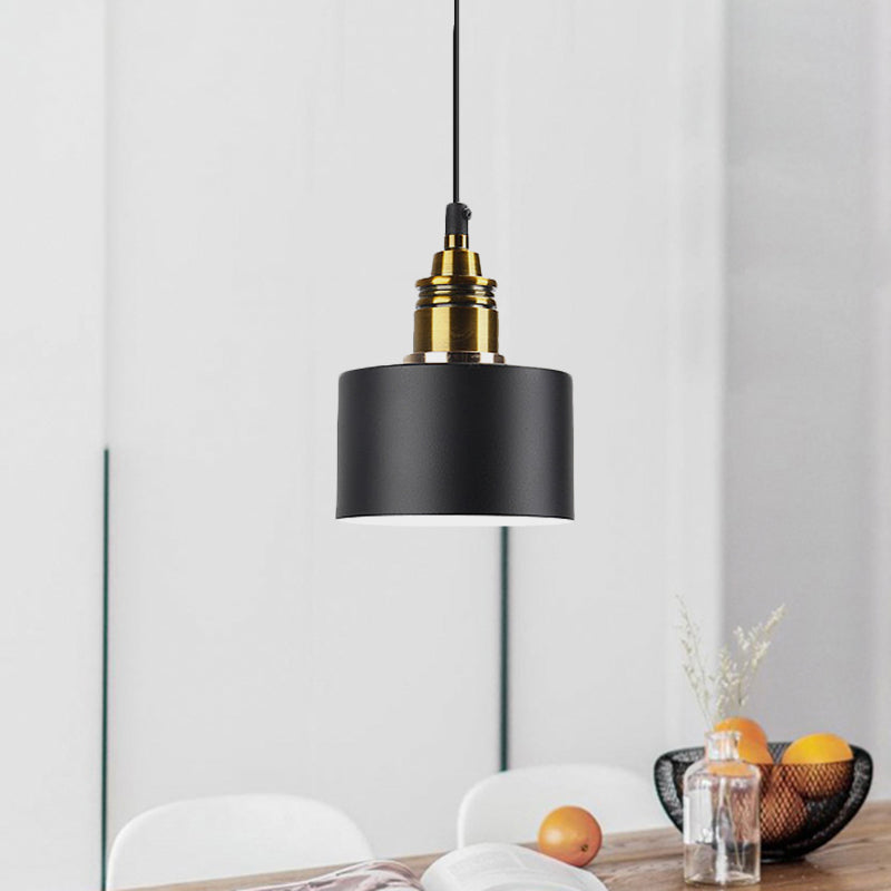 Monochrome Round Shade Hanging Light 1 Light Modern Aluminum Pendant Light for Study Room Clearhalo 'Ceiling Lights' 'Modern Pendants' 'Modern' 'Pendant Lights' 'Pendants' Lighting' 771422