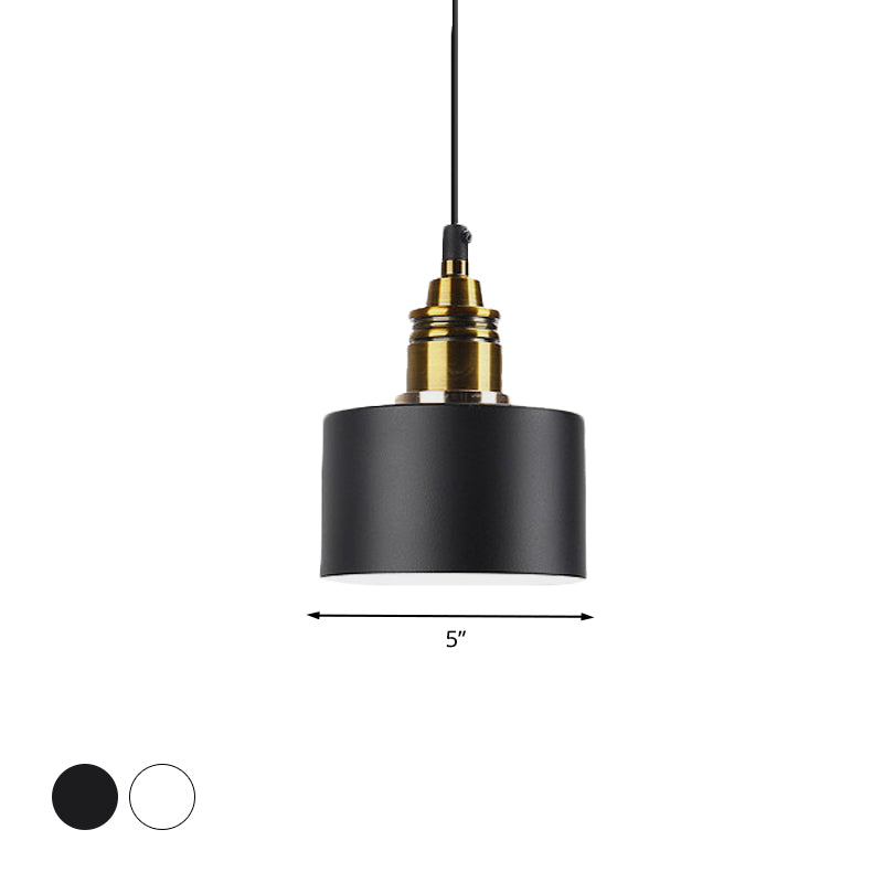 Monochrome Round Shade Hanging Light 1 Light Modern Aluminum Pendant Light for Study Room Clearhalo 'Ceiling Lights' 'Modern Pendants' 'Modern' 'Pendant Lights' 'Pendants' Lighting' 771425