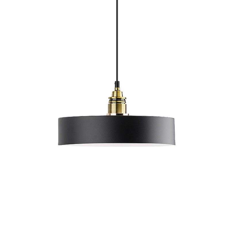 Monochrome Round Shade Hanging Light 1 Light Modern Aluminum Pendant Light for Study Room Clearhalo 'Ceiling Lights' 'Modern Pendants' 'Modern' 'Pendant Lights' 'Pendants' Lighting' 771431