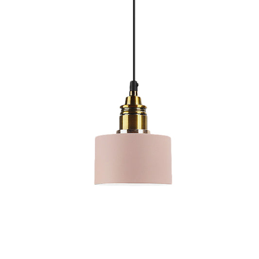 5"/12" Wide One Bulb Round Pendant Lamp Macaron Loft Metal Pendant Lighting with Brass Socket for Corridor Clearhalo 'Ceiling Lights' 'Modern Pendants' 'Modern' 'Pendant Lights' 'Pendants' Lighting' 771438