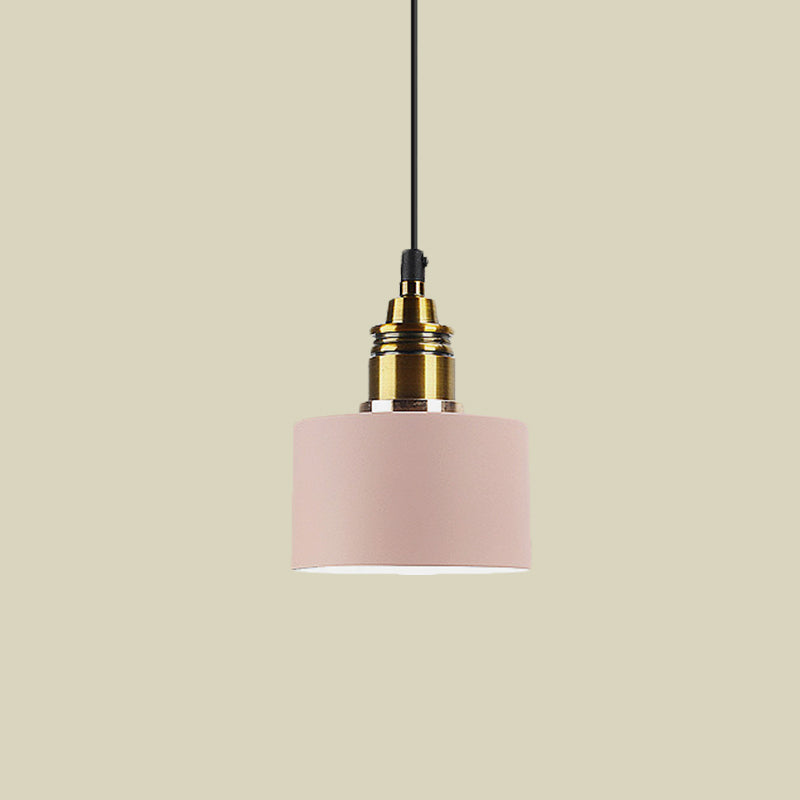 5"/12" Wide One Bulb Round Pendant Lamp Macaron Loft Metal Pendant Lighting with Brass Socket for Corridor Clearhalo 'Ceiling Lights' 'Modern Pendants' 'Modern' 'Pendant Lights' 'Pendants' Lighting' 771439