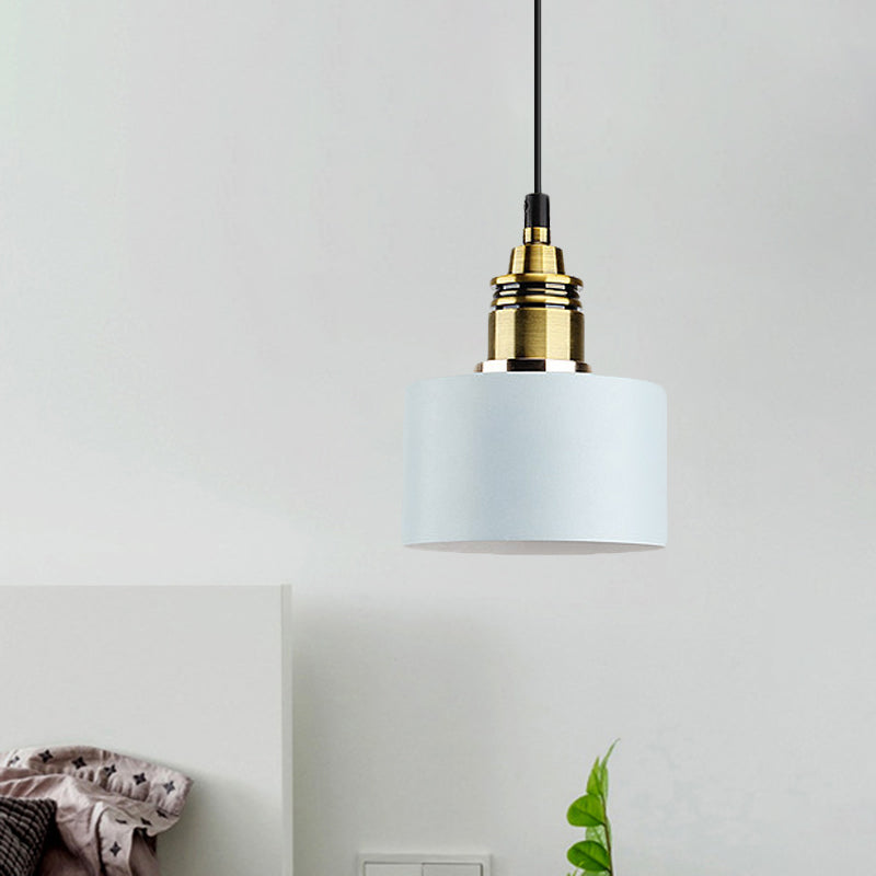 5"/12" Wide One Bulb Round Pendant Lamp Macaron Loft Metal Pendant Lighting with Brass Socket for Corridor Clearhalo 'Ceiling Lights' 'Modern Pendants' 'Modern' 'Pendant Lights' 'Pendants' Lighting' 771442