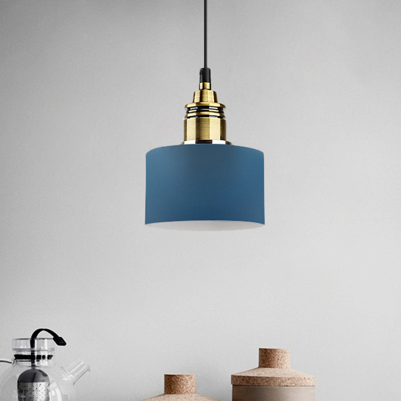 5"/12" Wide One Bulb Round Pendant Lamp Macaron Loft Metal Pendant Lighting with Brass Socket for Corridor Clearhalo 'Ceiling Lights' 'Modern Pendants' 'Modern' 'Pendant Lights' 'Pendants' Lighting' 771445