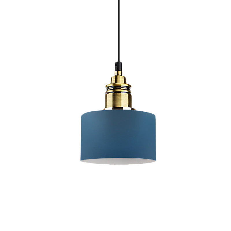 5"/12" Wide One Bulb Round Pendant Lamp Macaron Loft Metal Pendant Lighting with Brass Socket for Corridor Clearhalo 'Ceiling Lights' 'Modern Pendants' 'Modern' 'Pendant Lights' 'Pendants' Lighting' 771446