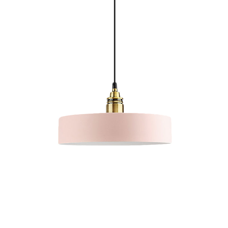 5"/12" Wide One Bulb Round Pendant Lamp Macaron Loft Metal Pendant Lighting with Brass Socket for Corridor Clearhalo 'Ceiling Lights' 'Modern Pendants' 'Modern' 'Pendant Lights' 'Pendants' Lighting' 771449