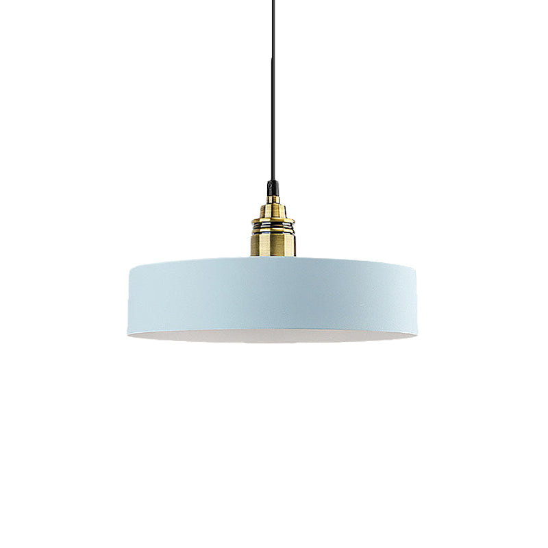 5"/12" Wide One Bulb Round Pendant Lamp Macaron Loft Metal Pendant Lighting with Brass Socket for Corridor Clearhalo 'Ceiling Lights' 'Modern Pendants' 'Modern' 'Pendant Lights' 'Pendants' Lighting' 771452