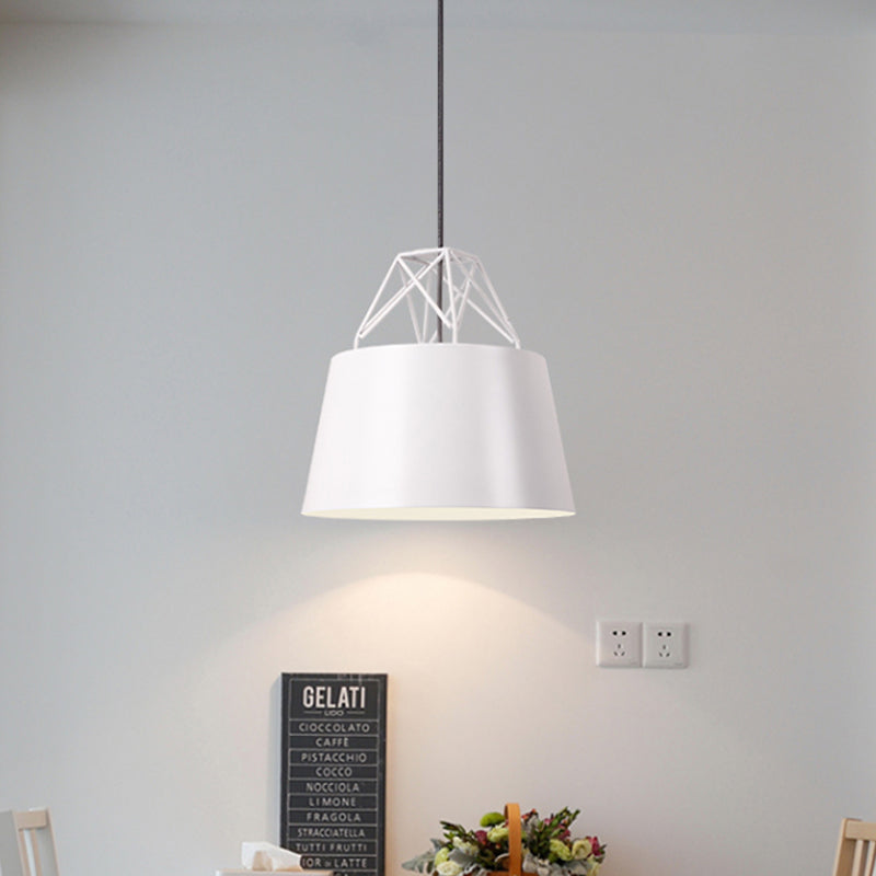 Aluminum Drum Shape Hanging Light Restaurant 1 Light Modern Pendant Light with Iron Wire Clearhalo 'Ceiling Lights' 'Modern Pendants' 'Modern' 'Pendant Lights' 'Pendants' Lighting' 771462