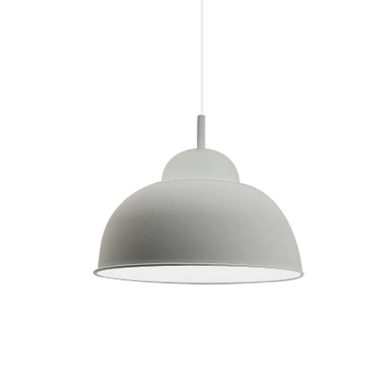 Metal Suspension Light Single Light Simple Style Monochrome Black/Grey/White Hanging Lamp for Study Room Clearhalo 'Ceiling Lights' 'Modern Pendants' 'Modern' 'Pendant Lights' 'Pendants' Lighting' 771498