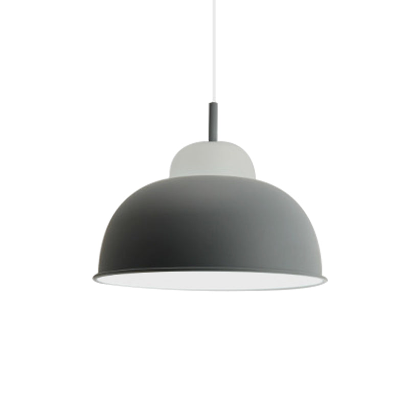 Metal Suspension Light Single Light Simple Style Monochrome Black/Grey/White Hanging Lamp for Study Room Clearhalo 'Ceiling Lights' 'Modern Pendants' 'Modern' 'Pendant Lights' 'Pendants' Lighting' 771501