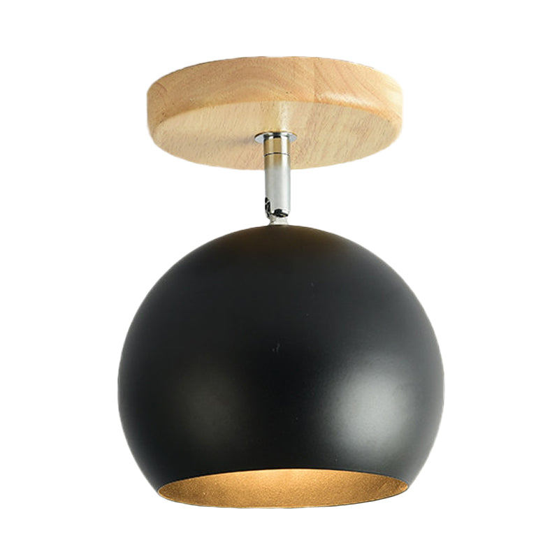 Rotatable Orb Shade Flush Mount Light 1 Light Metal Ceiling Light for Study Room Corridor Clearhalo 'Ceiling Lights' 'Close To Ceiling Lights' 'Close to ceiling' 'Semi-flushmount' Lighting' 771515