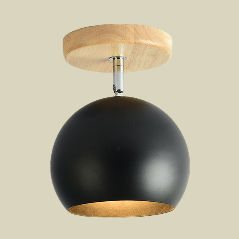 Rotatable Orb Shade Flush Mount Light 1 Light Metal Ceiling Light for Study Room Corridor Clearhalo 'Ceiling Lights' 'Close To Ceiling Lights' 'Close to ceiling' 'Semi-flushmount' Lighting' 771516