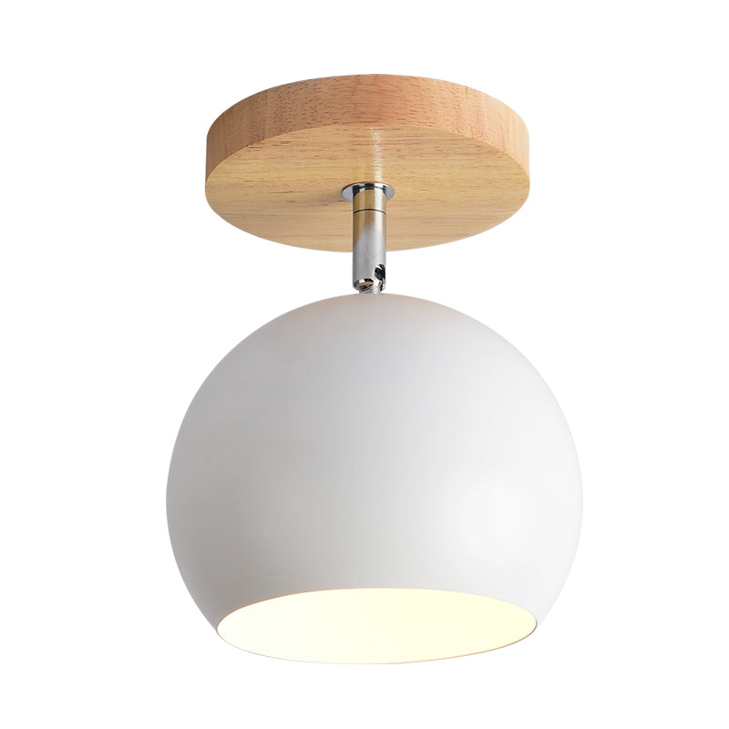 Rotatable Orb Shade Flush Mount Light 1 Light Metal Ceiling Light for Study Room Corridor Clearhalo 'Ceiling Lights' 'Close To Ceiling Lights' 'Close to ceiling' 'Semi-flushmount' Lighting' 771520