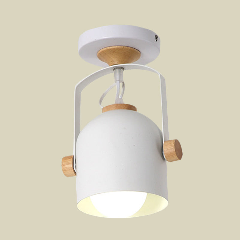 1 Light Cup Shade Flush Ceiling Light Rotatable Macaron Loft Metallic Ceiling Lamp for Bathroom Clearhalo 'Ceiling Lights' 'Close To Ceiling Lights' 'Close to ceiling' 'Semi-flushmount' Lighting' 771540