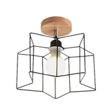 5"/6"/12" Wide Iron Wire Frame Flush Mount Light for Porch Rotatable 1 Head Contemporary Ceiling Light Clearhalo 'Ceiling Lights' 'Close To Ceiling Lights' 'Close to ceiling' 'Semi-flushmount' Lighting' 771571