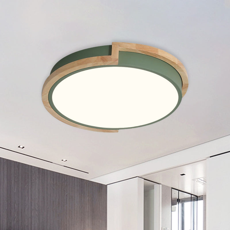 Acrylic Round Shaped Flush Ceiling Light Nordic Stylish Blue/Green/Pink Ceiling Lamp in Warm/White Light for Living Room Porch Green Clearhalo 'Ceiling Lights' 'Close To Ceiling Lights' 'Close to ceiling' 'Flush mount' Lighting' 771620