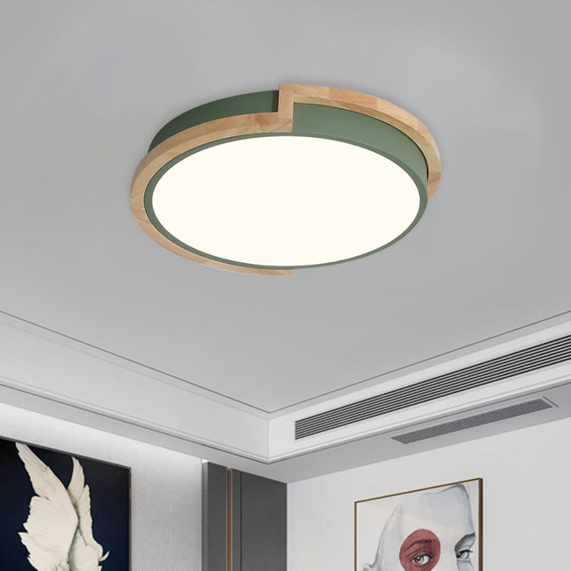 Acrylic Round Shaped Flush Ceiling Light Nordic Stylish Blue/Green/Pink Ceiling Lamp in Warm/White Light for Living Room Porch Clearhalo 'Ceiling Lights' 'Close To Ceiling Lights' 'Close to ceiling' 'Flush mount' Lighting' 771621