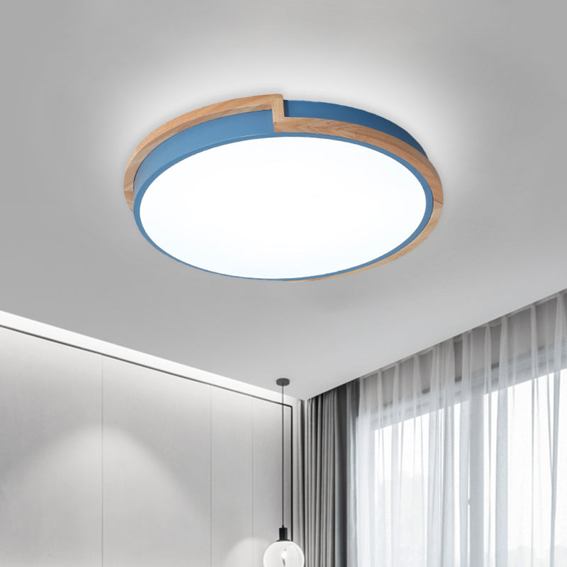 Acrylic Round Shaped Flush Ceiling Light Nordic Stylish Blue/Green/Pink Ceiling Lamp in Warm/White Light for Living Room Porch Clearhalo 'Ceiling Lights' 'Close To Ceiling Lights' 'Close to ceiling' 'Flush mount' Lighting' 771624