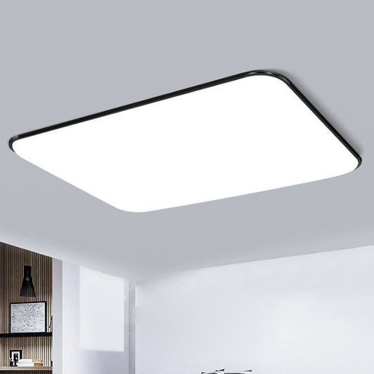 Rectangular Flushmount Lighting Simple Stylish LED Acrylic Ceiling Light Fixture in White for Bedroom, 25.5"/32" Diameter White Clearhalo 'Ceiling Lights' 'Close To Ceiling Lights' 'Close to ceiling' 'Flush mount' Lighting' 771626