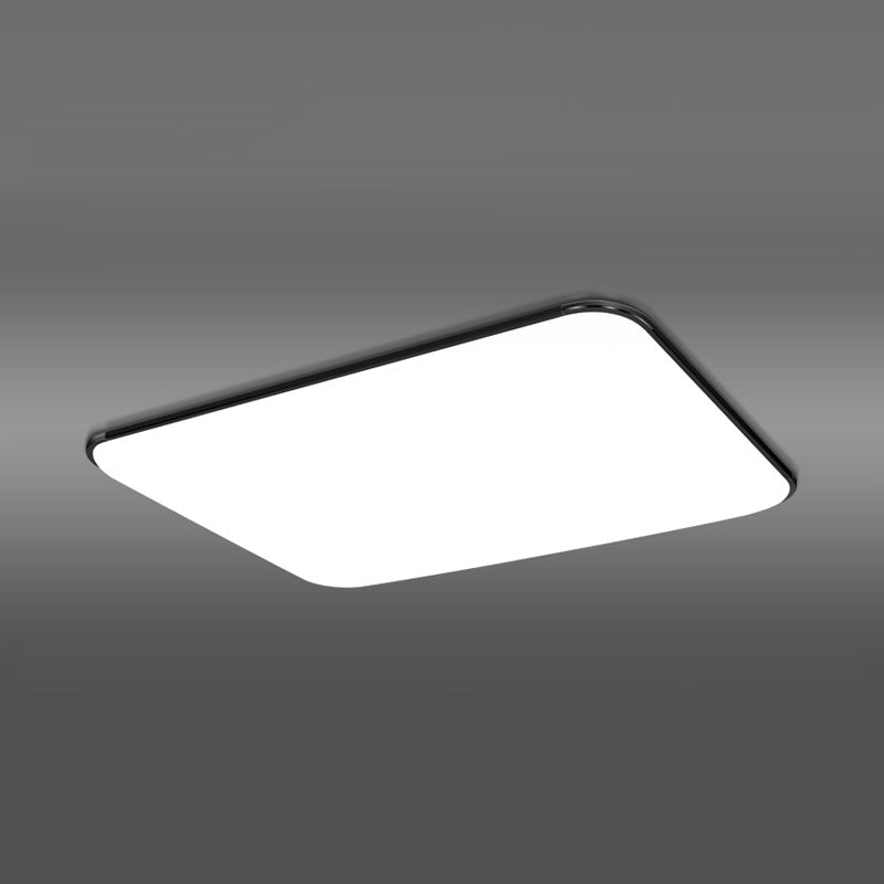 Rectangular Flushmount Lighting Simple Stylish LED Acrylic Ceiling Light Fixture in White for Bedroom, 25.5"/32" Diameter Clearhalo 'Ceiling Lights' 'Close To Ceiling Lights' 'Close to ceiling' 'Flush mount' Lighting' 771629