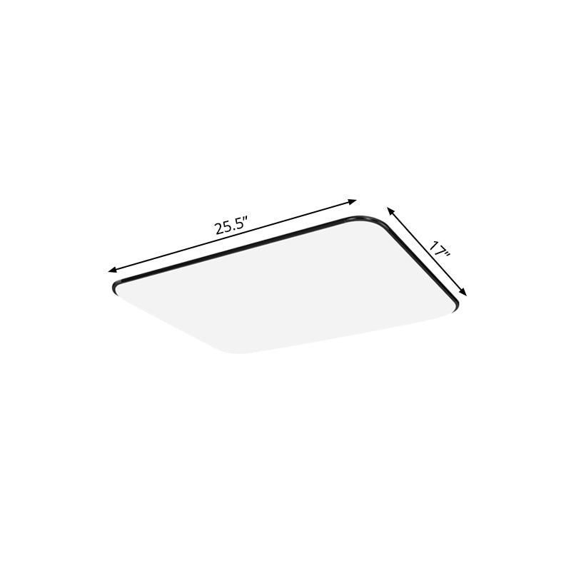 Rectangular Flushmount Lighting Simple Stylish LED Acrylic Ceiling Light Fixture in White for Bedroom, 25.5"/32" Diameter Clearhalo 'Ceiling Lights' 'Close To Ceiling Lights' 'Close to ceiling' 'Flush mount' Lighting' 771630