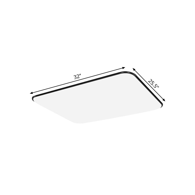 Rectangular Flushmount Lighting Simple Stylish LED Acrylic Ceiling Light Fixture in White for Bedroom, 25.5"/32" Diameter Clearhalo 'Ceiling Lights' 'Close To Ceiling Lights' 'Close to ceiling' 'Flush mount' Lighting' 771631