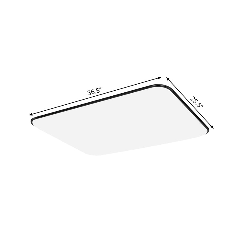 Rectangular Flushmount Lighting Simple Stylish LED Acrylic Ceiling Light Fixture in White for Bedroom, 25.5"/32" Diameter Clearhalo 'Ceiling Lights' 'Close To Ceiling Lights' 'Close to ceiling' 'Flush mount' Lighting' 771632