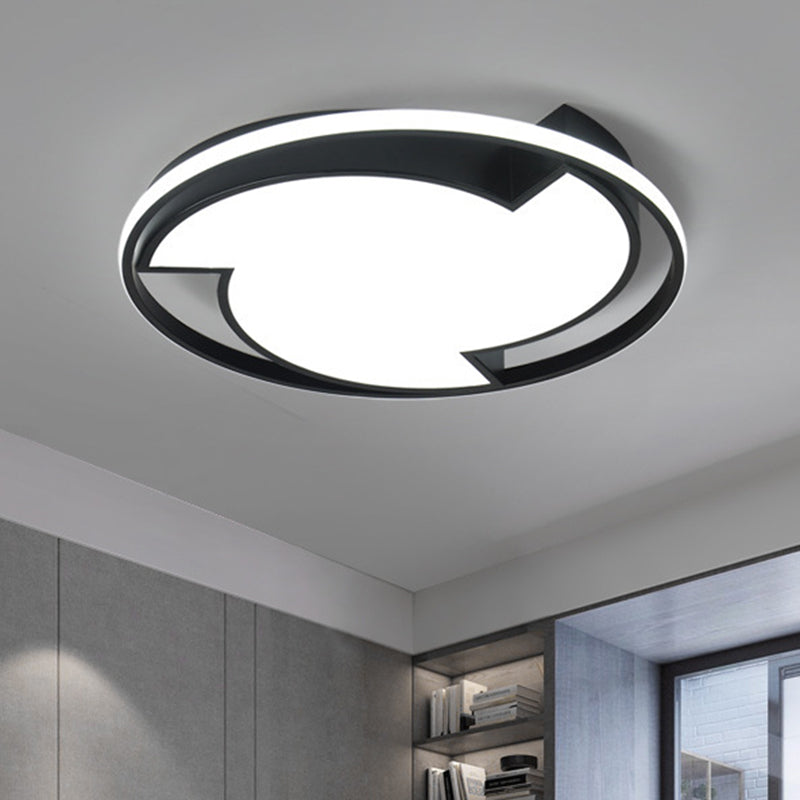 Cartoon Tornado Shape Ceiling Light Acrylic Black LED Flush Ceiling Lamp for Child Bedroom Black Clearhalo 'Ceiling Lights' 'Close To Ceiling Lights' 'Close to ceiling' 'Flush mount' Lighting' 771658