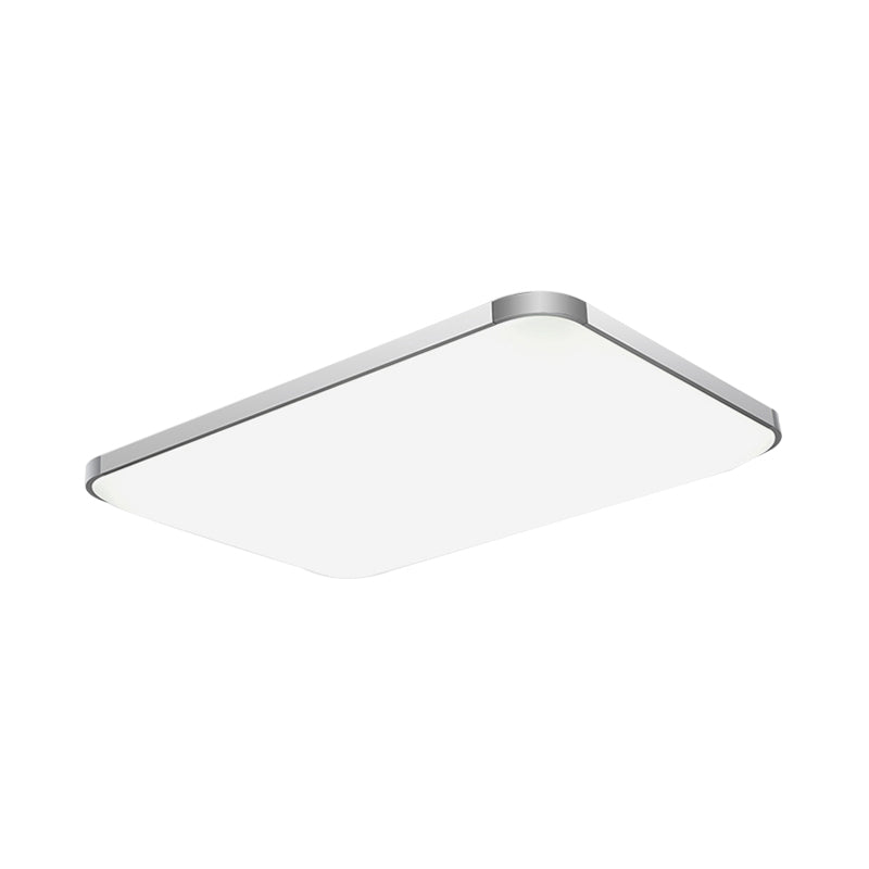 Rectangular Flush Light Fixture Simple Stylish LED 25.5"/32" Width Acrylic Flush Mount Lamp in Sliver for Living Room Clearhalo 'Ceiling Lights' 'Close To Ceiling Lights' 'Close to ceiling' 'Flush mount' Lighting' 771805