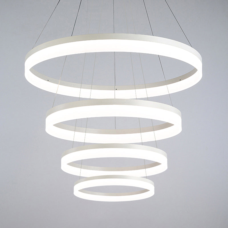 Minimalist Loop Acrylic Drop Pendant LED 4/5 Lights Ceiling Chandelier Lighting Fixture in Warm/White Light Clearhalo 'Ceiling Lights' 'Chandeliers' 'Modern Chandeliers' 'Modern' Lighting' 771812