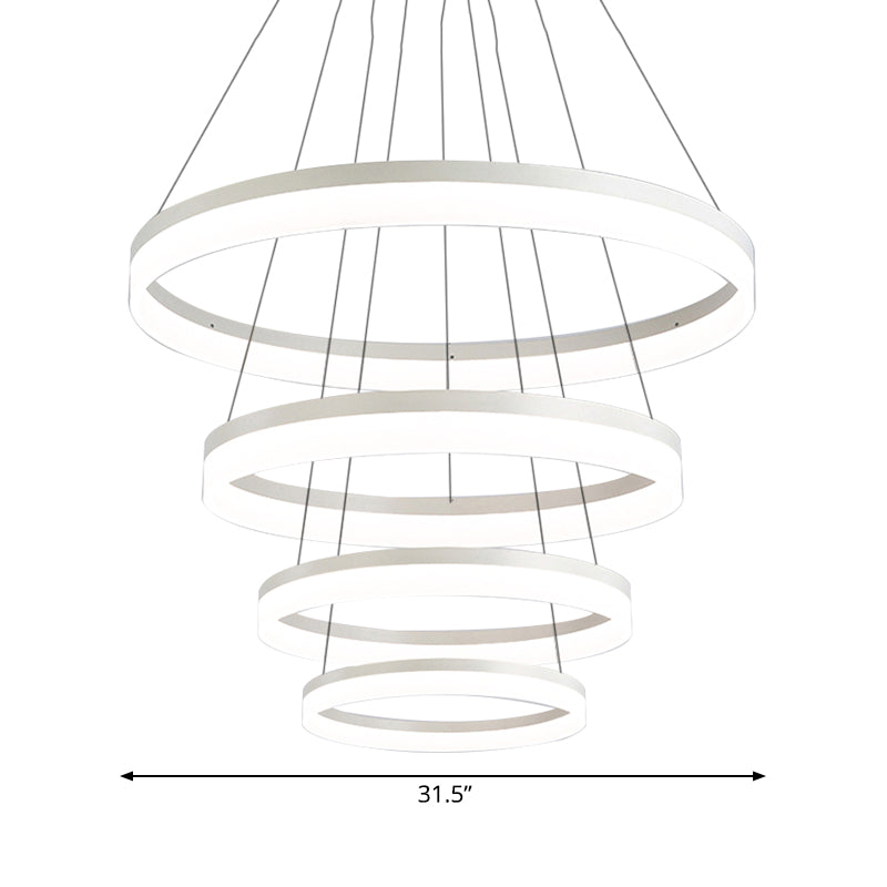 Minimalist Loop Acrylic Drop Pendant LED 4/5 Lights Ceiling Chandelier Lighting Fixture in Warm/White Light Clearhalo 'Ceiling Lights' 'Chandeliers' 'Modern Chandeliers' 'Modern' Lighting' 771813