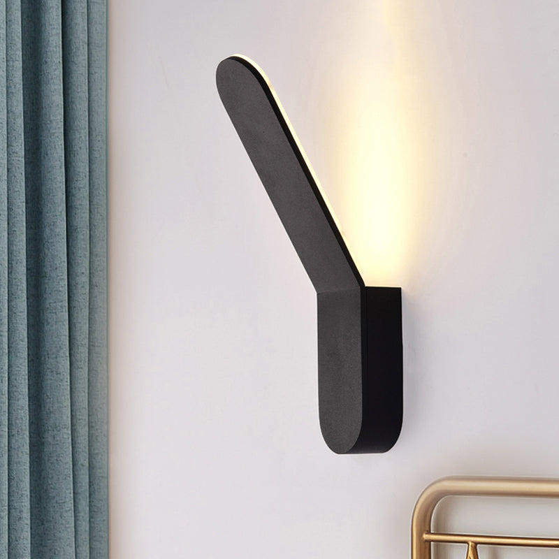 Black/White Bend Wall Washer Light with Oval Shape Nordic Warm/White Lighting LED Metal Wall Sconce for Corridor Black Clearhalo 'Cast Iron' 'Glass' 'Industrial' 'Modern wall lights' 'Modern' 'Tiffany' 'Traditional wall lights' 'Wall Lamps & Sconces' 'Wall Lights' Lighting' 771834