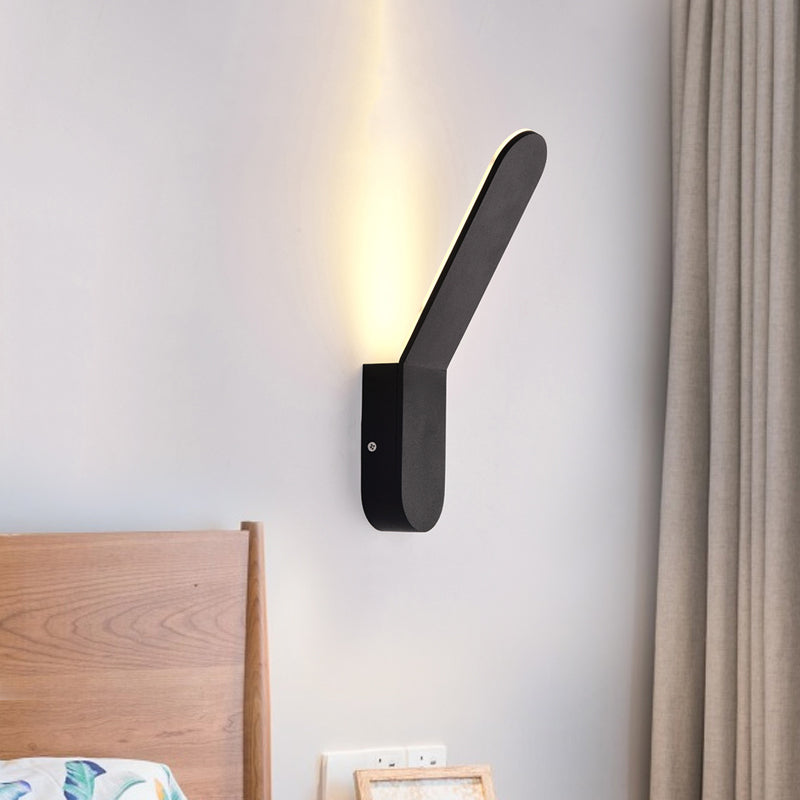 Black/White Bend Wall Washer Light with Oval Shape Nordic Warm/White Lighting LED Metal Wall Sconce for Corridor Clearhalo 'Cast Iron' 'Glass' 'Industrial' 'Modern wall lights' 'Modern' 'Tiffany' 'Traditional wall lights' 'Wall Lamps & Sconces' 'Wall Lights' Lighting' 771835