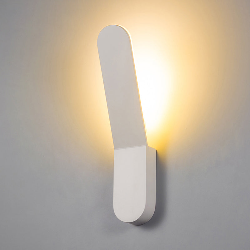 Black/White Bend Wall Washer Light with Oval Shape Nordic Warm/White Lighting LED Metal Wall Sconce for Corridor Clearhalo 'Cast Iron' 'Glass' 'Industrial' 'Modern wall lights' 'Modern' 'Tiffany' 'Traditional wall lights' 'Wall Lamps & Sconces' 'Wall Lights' Lighting' 771842