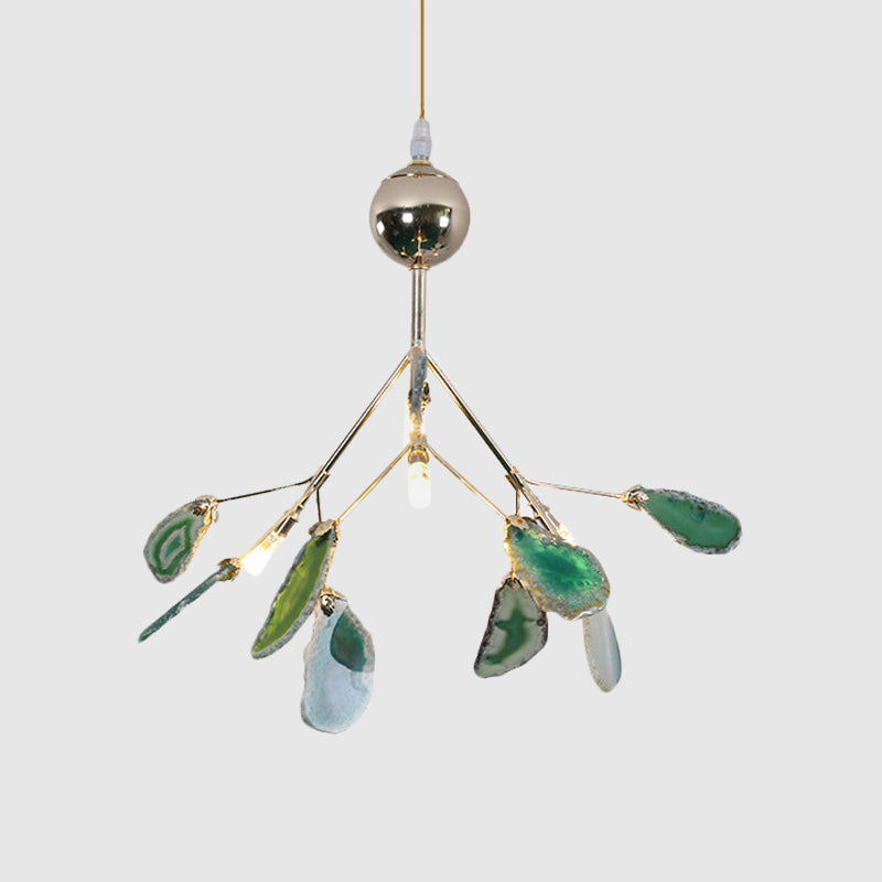 Modern Style Firefly Ceiling Pendant Lamp Agate 4/16 Lights Living Room Chandelier Lighting in Blue/Green Clearhalo 'Ceiling Lights' 'Chandeliers' 'Modern Chandeliers' 'Modern' Lighting' 771914