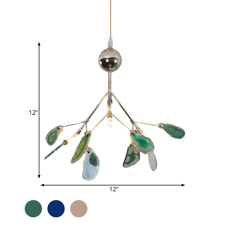 Modern Style Firefly Ceiling Pendant Lamp Agate 4/16 Lights Living Room Chandelier Lighting in Blue/Green Clearhalo 'Ceiling Lights' 'Chandeliers' 'Modern Chandeliers' 'Modern' Lighting' 771915