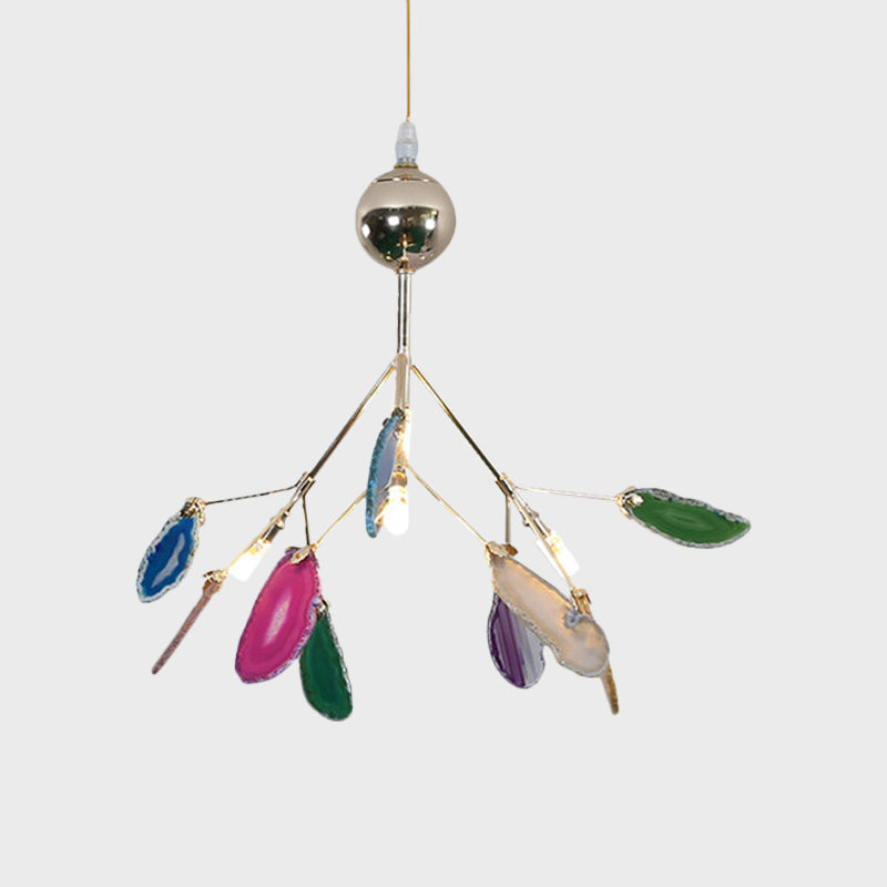 Modern Style Firefly Ceiling Pendant Lamp Agate 4/16 Lights Living Room Chandelier Lighting in Blue/Green Clearhalo 'Ceiling Lights' 'Chandeliers' 'Modern Chandeliers' 'Modern' Lighting' 771923