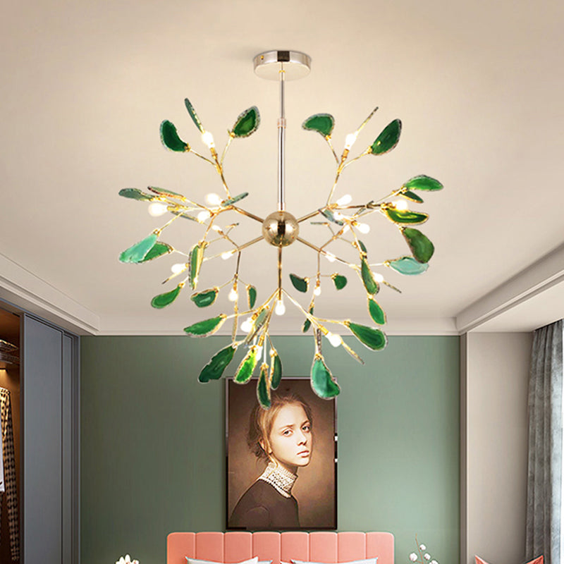 Modern Style Firefly Ceiling Pendant Lamp Agate 4/16 Lights Living Room Chandelier Lighting in Blue/Green Clearhalo 'Ceiling Lights' 'Chandeliers' 'Modern Chandeliers' 'Modern' Lighting' 771925