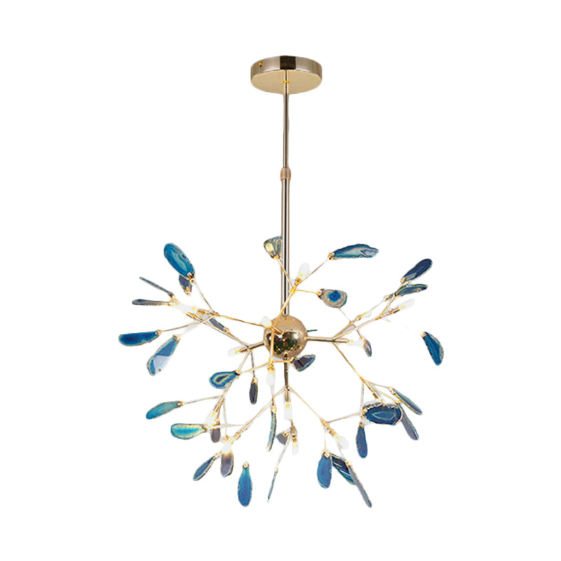 Modern Style Firefly Ceiling Pendant Lamp Agate 4/16 Lights Living Room Chandelier Lighting in Blue/Green Clearhalo 'Ceiling Lights' 'Chandeliers' 'Modern Chandeliers' 'Modern' Lighting' 771932