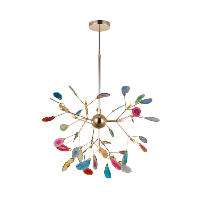 Modern Style Firefly Ceiling Pendant Lamp Agate 4/16 Lights Living Room Chandelier Lighting in Blue/Green Clearhalo 'Ceiling Lights' 'Chandeliers' 'Modern Chandeliers' 'Modern' Lighting' 771935