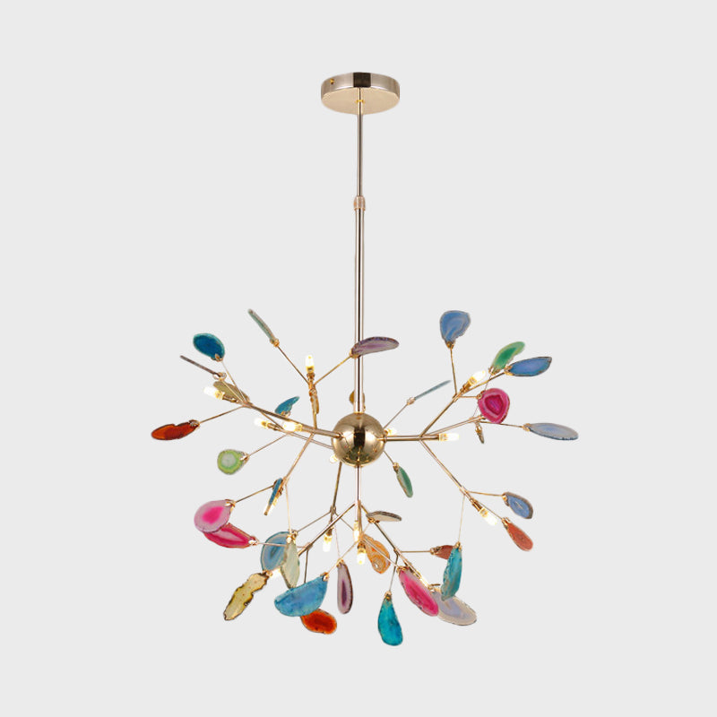 Modern Style Firefly Ceiling Pendant Lamp Agate 4/16 Lights Living Room Chandelier Lighting in Blue/Green Clearhalo 'Ceiling Lights' 'Chandeliers' 'Modern Chandeliers' 'Modern' Lighting' 771936