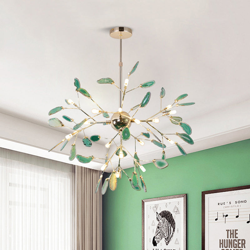 Modern Style Firefly Ceiling Pendant Lamp Agate 4/16 Lights Living Room Chandelier Lighting in Blue/Green Clearhalo 'Ceiling Lights' 'Chandeliers' 'Modern Chandeliers' 'Modern' Lighting' 771938