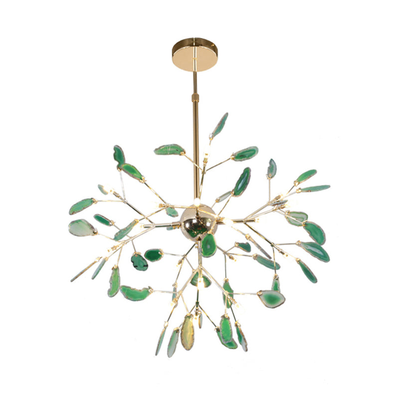 Modern Style Firefly Ceiling Pendant Lamp Agate 4/16 Lights Living Room Chandelier Lighting in Blue/Green Clearhalo 'Ceiling Lights' 'Chandeliers' 'Modern Chandeliers' 'Modern' Lighting' 771939