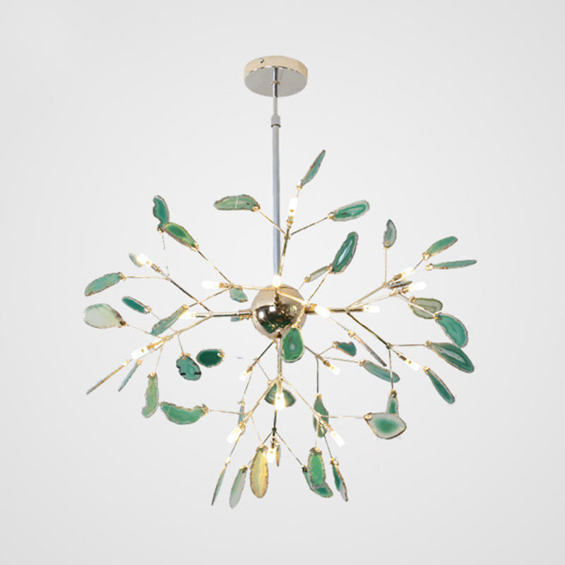 Modern Style Firefly Ceiling Pendant Lamp Agate 4/16 Lights Living Room Chandelier Lighting in Blue/Green Clearhalo 'Ceiling Lights' 'Chandeliers' 'Modern Chandeliers' 'Modern' Lighting' 771940