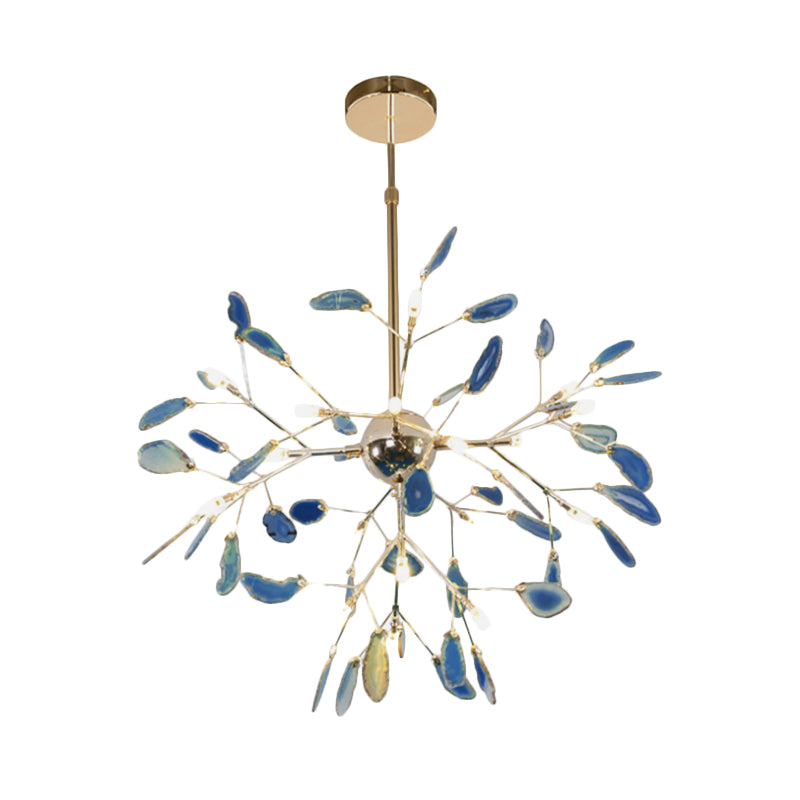 Modern Style Firefly Ceiling Pendant Lamp Agate 4/16 Lights Living Room Chandelier Lighting in Blue/Green Clearhalo 'Ceiling Lights' 'Chandeliers' 'Modern Chandeliers' 'Modern' Lighting' 771944