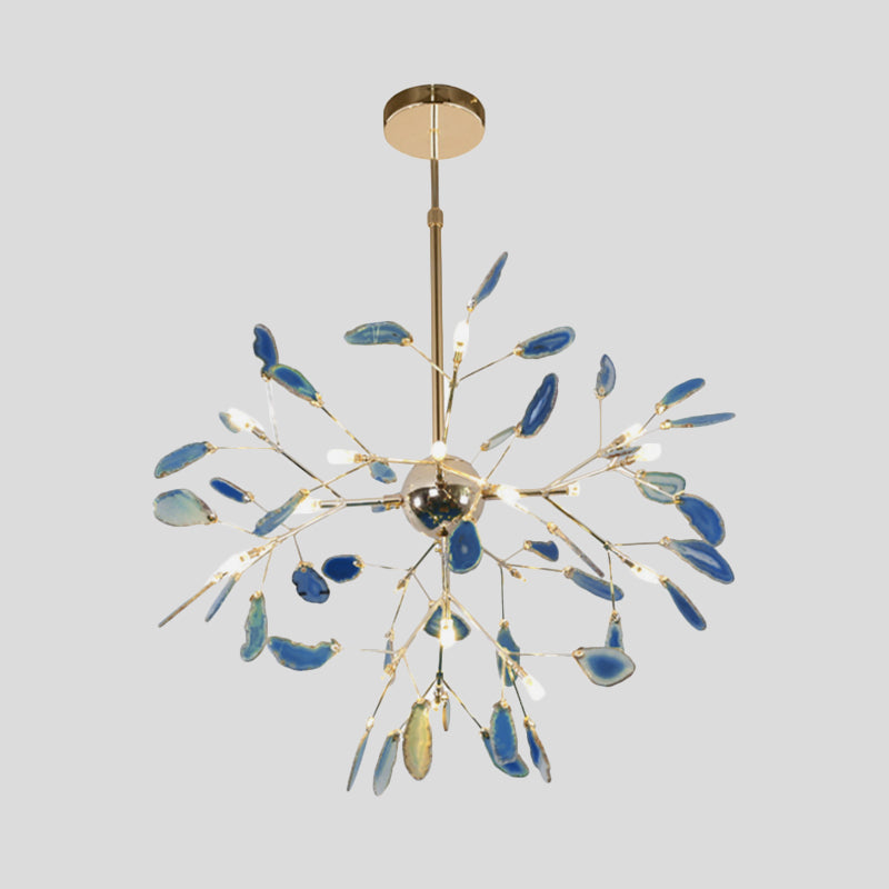 Modern Style Firefly Ceiling Pendant Lamp Agate 4/16 Lights Living Room Chandelier Lighting in Blue/Green Clearhalo 'Ceiling Lights' 'Chandeliers' 'Modern Chandeliers' 'Modern' Lighting' 771945